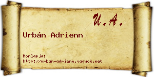 Urbán Adrienn névjegykártya